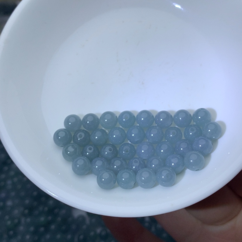 【闪购商品】翡翠手链未镶嵌卡7精品冰蓝水14颗 手链拍2单