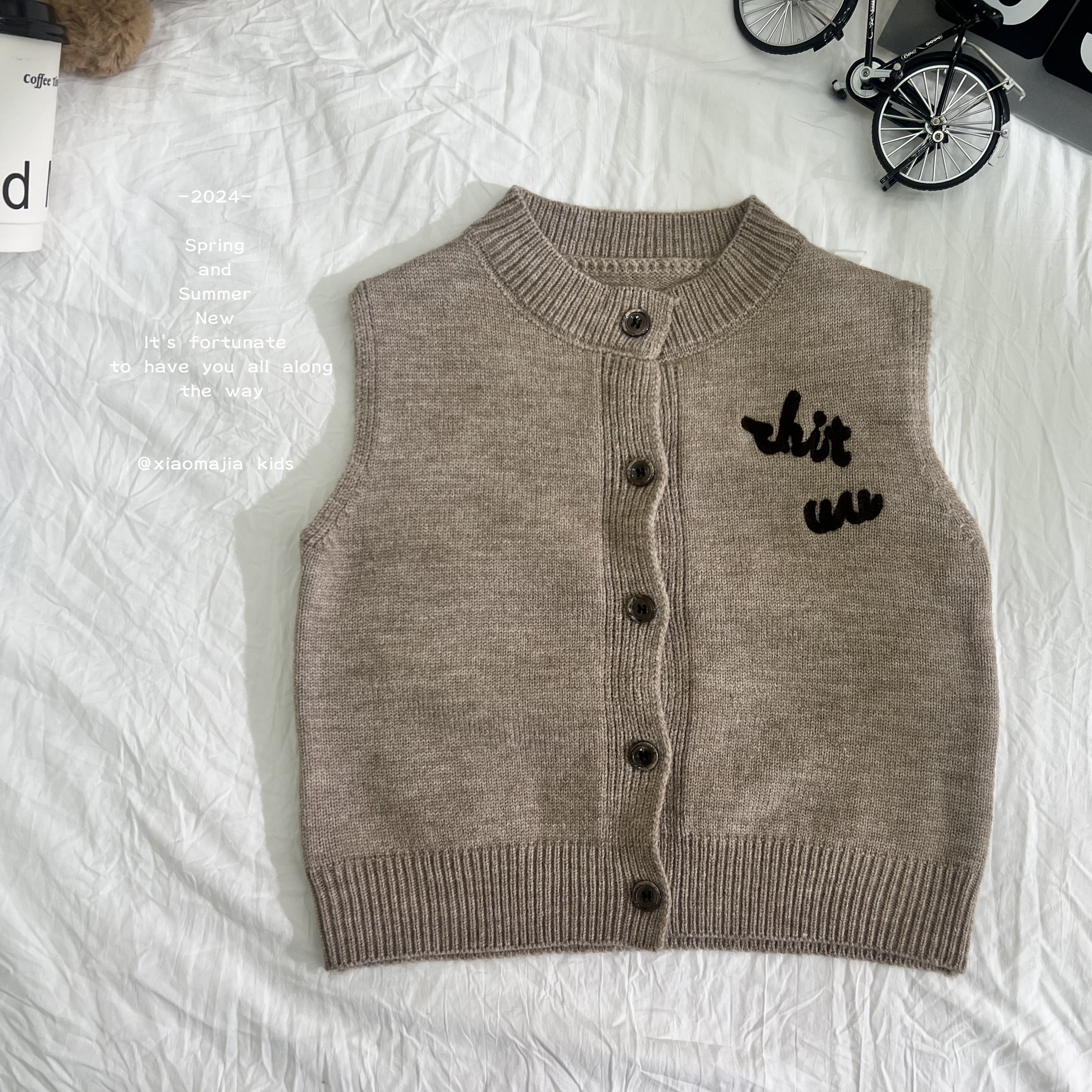 春款针织开衫毛衣马甲儿童时尚穿搭无袖毛衣男女童上衣【S-2119】