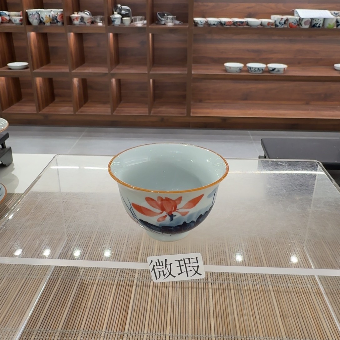 釉下手绘茶具微瑕