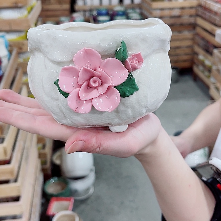 有孔，凑10元包邮陶瓷花盆发货！