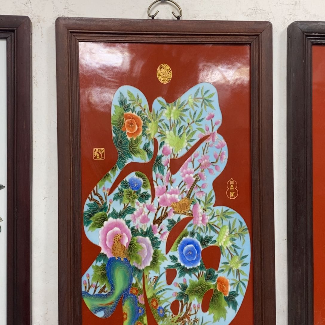 瓷片90*52 景德镇瓷板画柴窑烧制