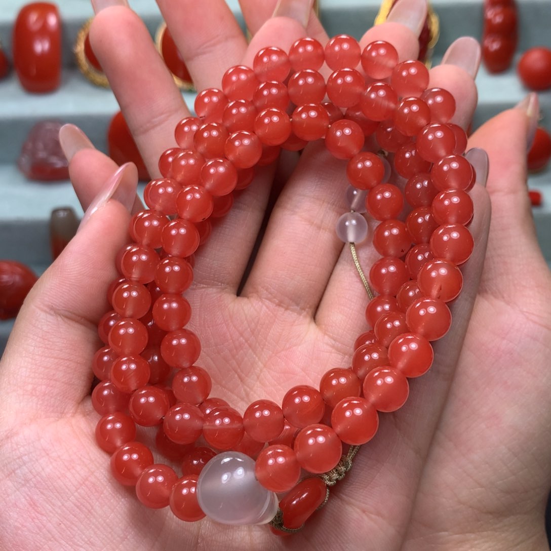 未镶嵌7+冰粉108南红玛瑙