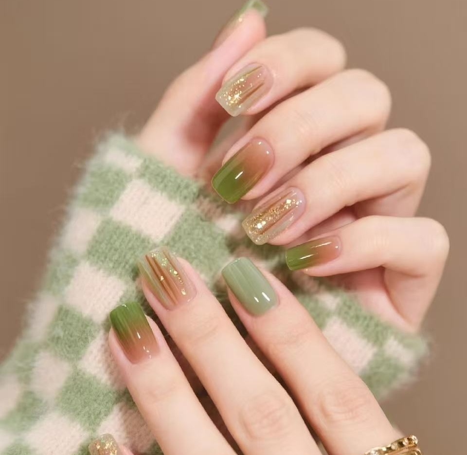 青岚纯手工穿戴甲新款中款爆款高级秋日显白气质猫眼美甲穿戴甲