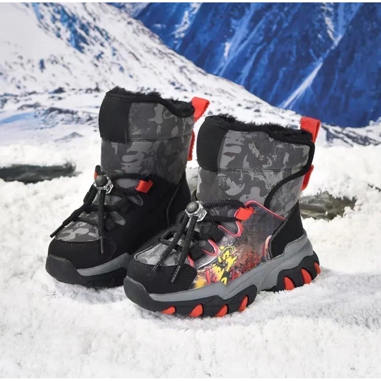 【米果妈】新款男童冬季加绒加厚超强防滑底保暖鞋XB2511