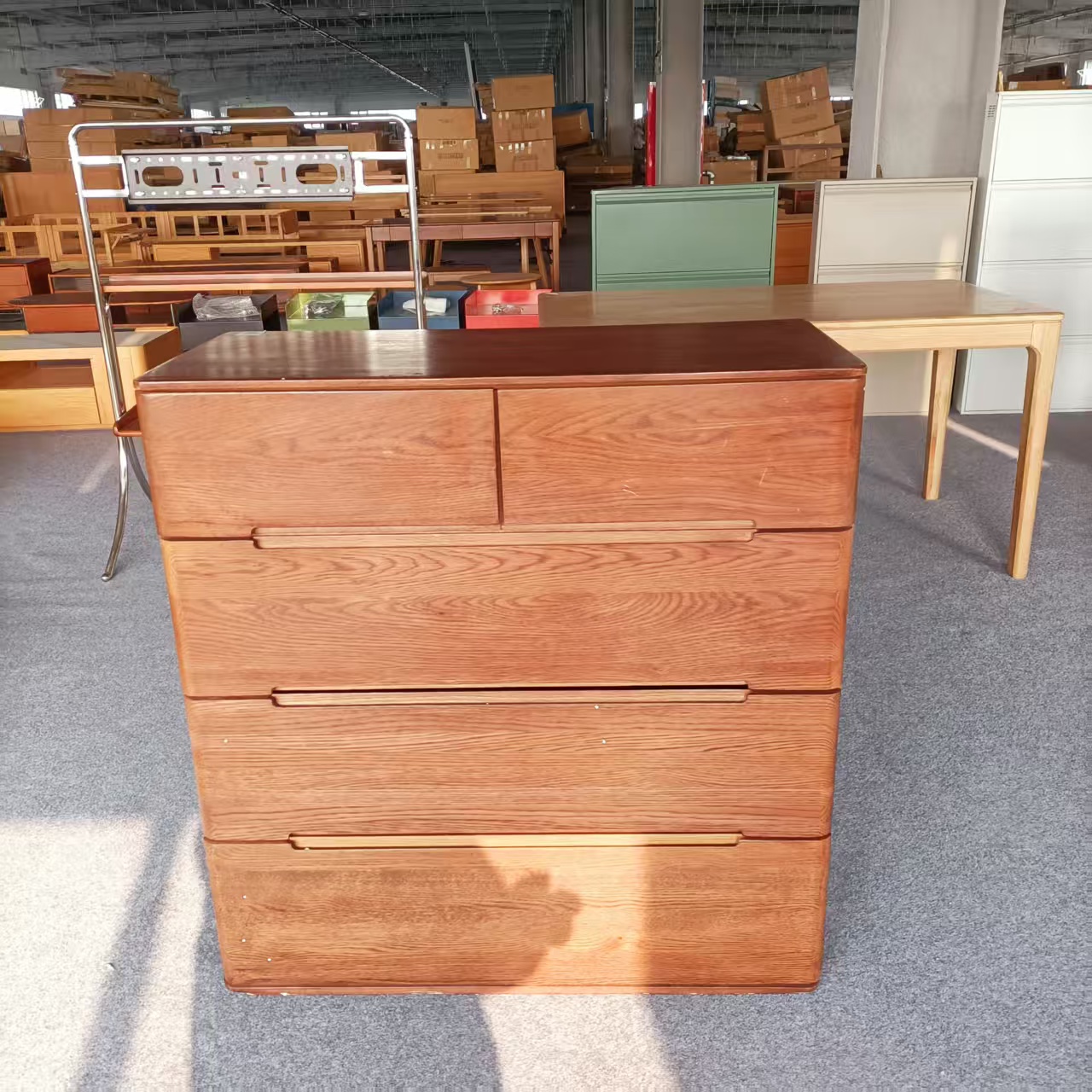 812*400*905MM瑕疵款北美红橡木五斗柜置物柜北欧抽屉式斗橱客厅