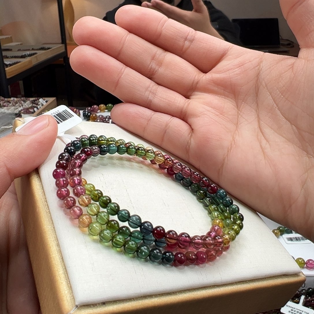 树***熊未镶嵌碧玺手串4.5mmmmmmmmm