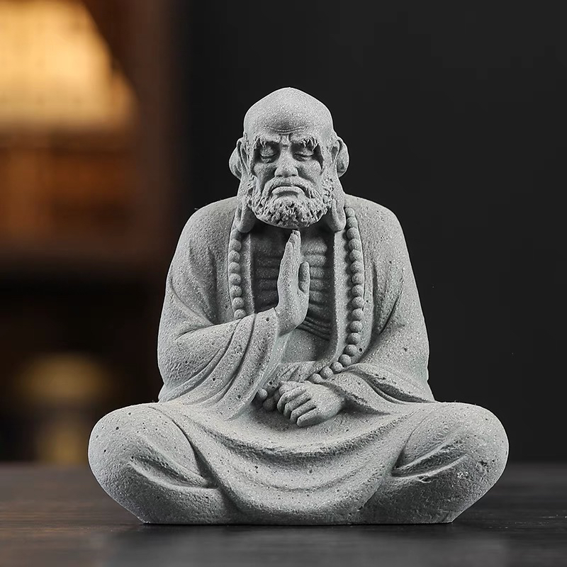 青砂石达摩手工创意书房摆件