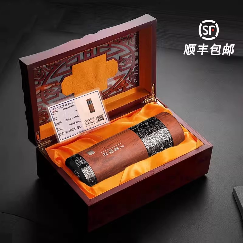 高端银杯子999纯银保温杯银内胆轻奢水杯男女茶杯送长辈高档礼盒