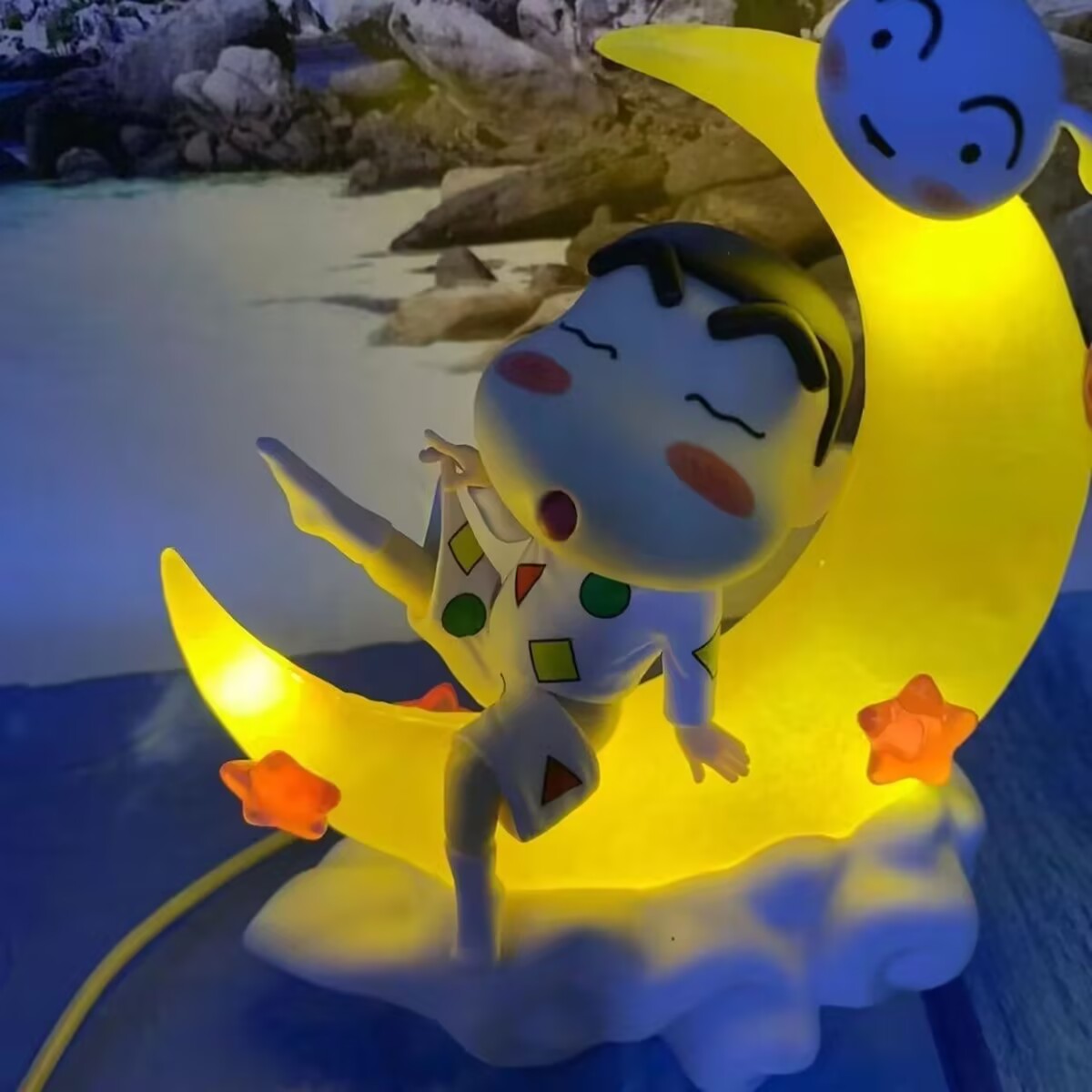  蜡笔小新 大号月亮小新 小夜灯 GK 手办动漫月亮场景摆件