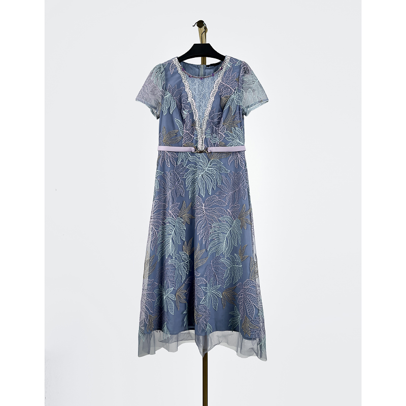  中年妈妈气质减龄连衣裙春夏新款裙子 欧3137P