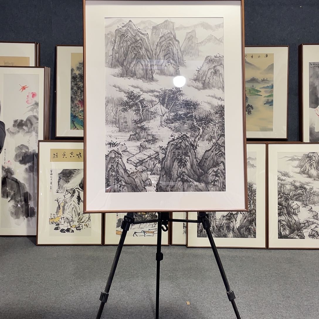 国画手绘画作品带框发货