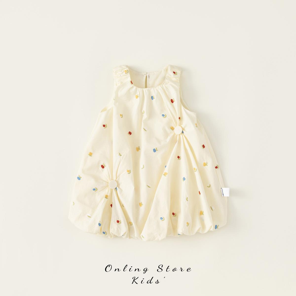 6Y159女童花苞裙连衣裙夏装新款宝宝公主裙儿童裙子无袖夏天童装