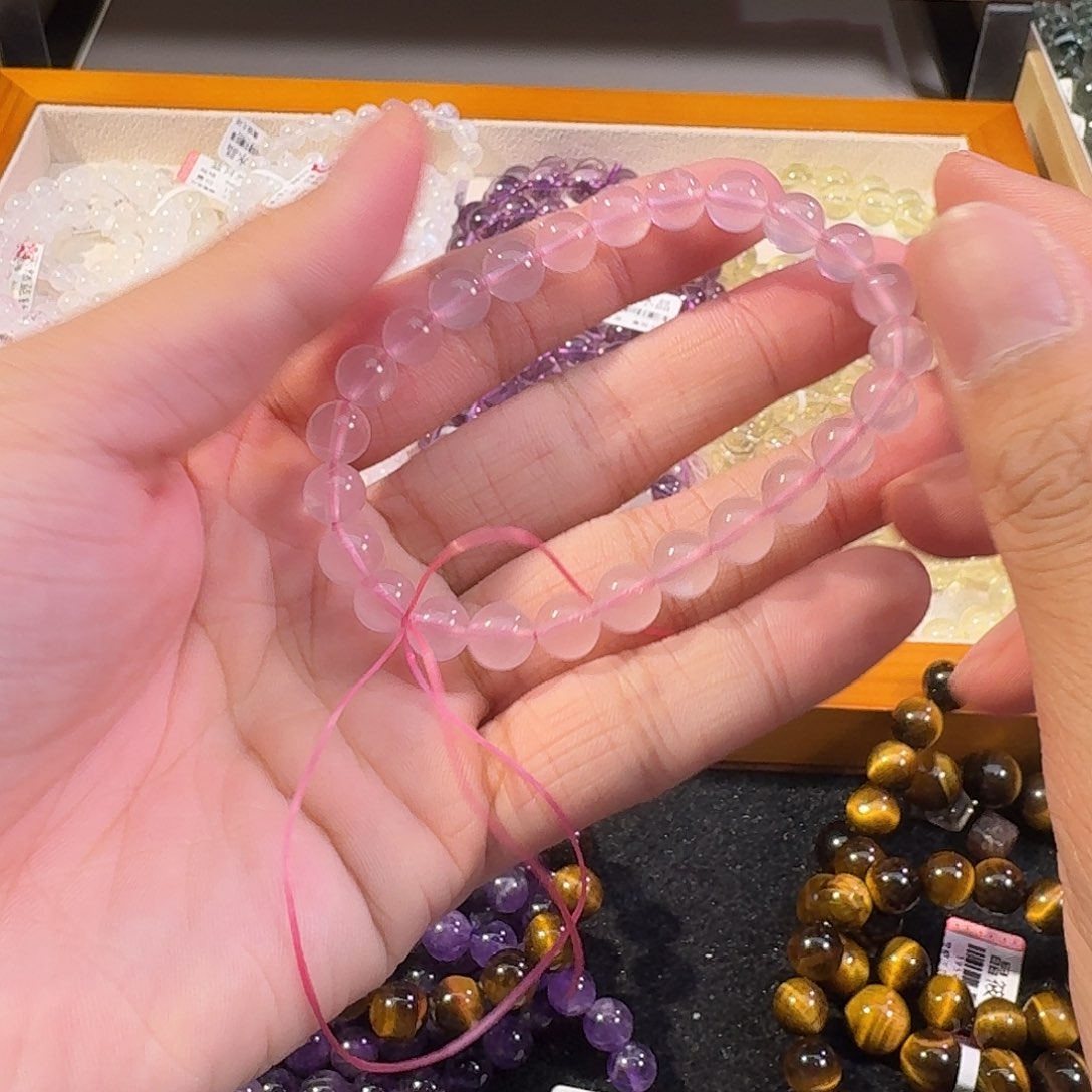 水晶手串未镶嵌粉水晶8+