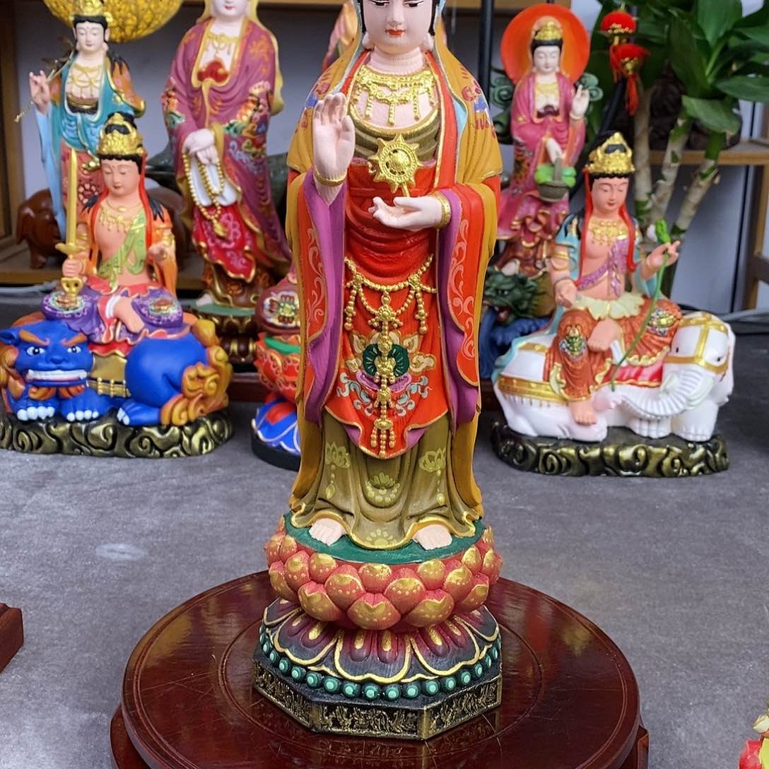 木南海观音彩绘30公分688688