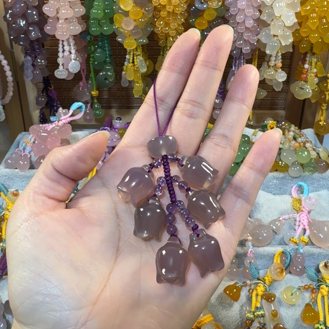 玛瑙/玉髓未镶嵌手机挂件