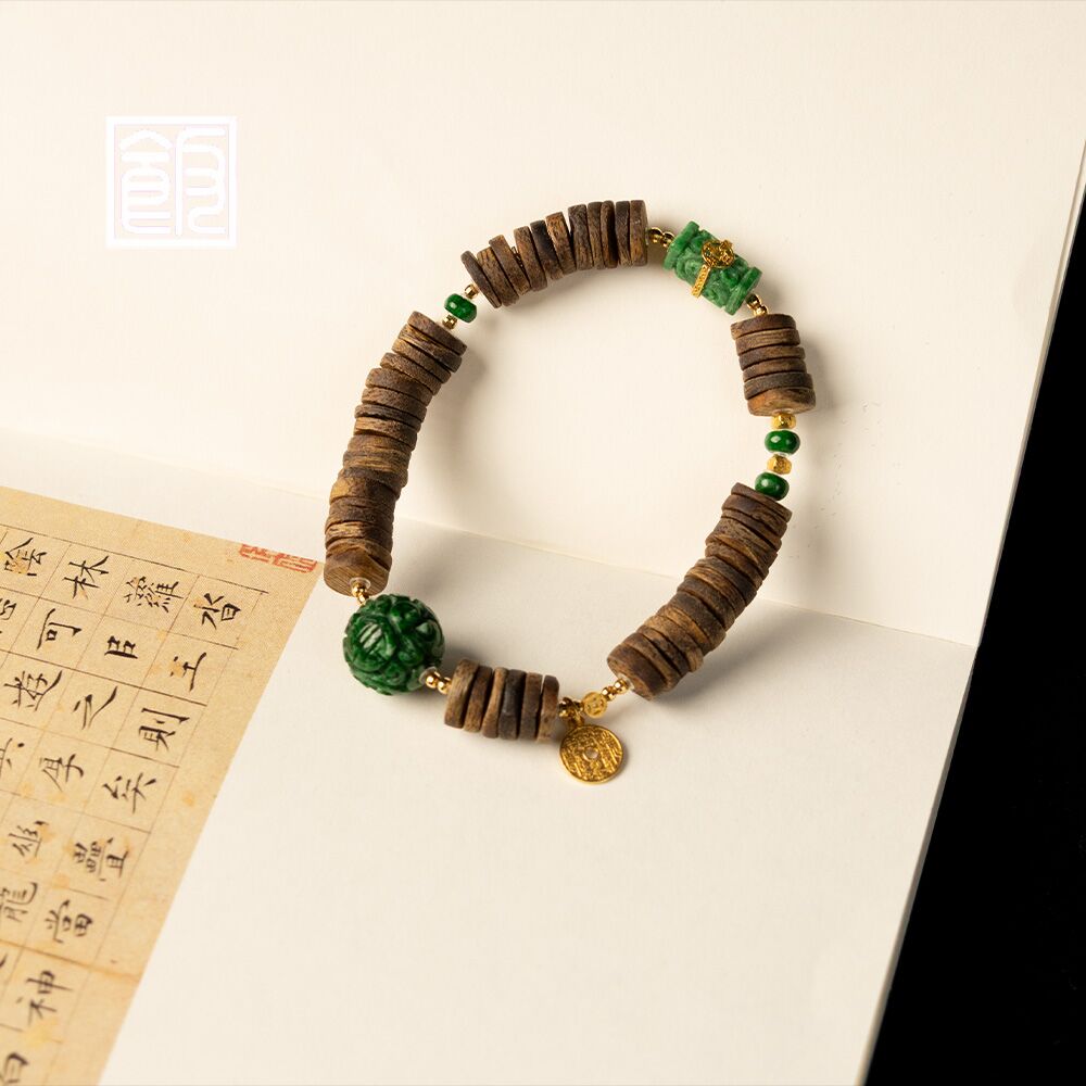 【青川】饭饭珠宝 18k金翡翠沉香手串（天然珠宝多样性发）