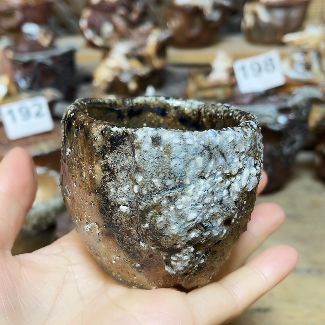 杯柴烧石头手捏杯