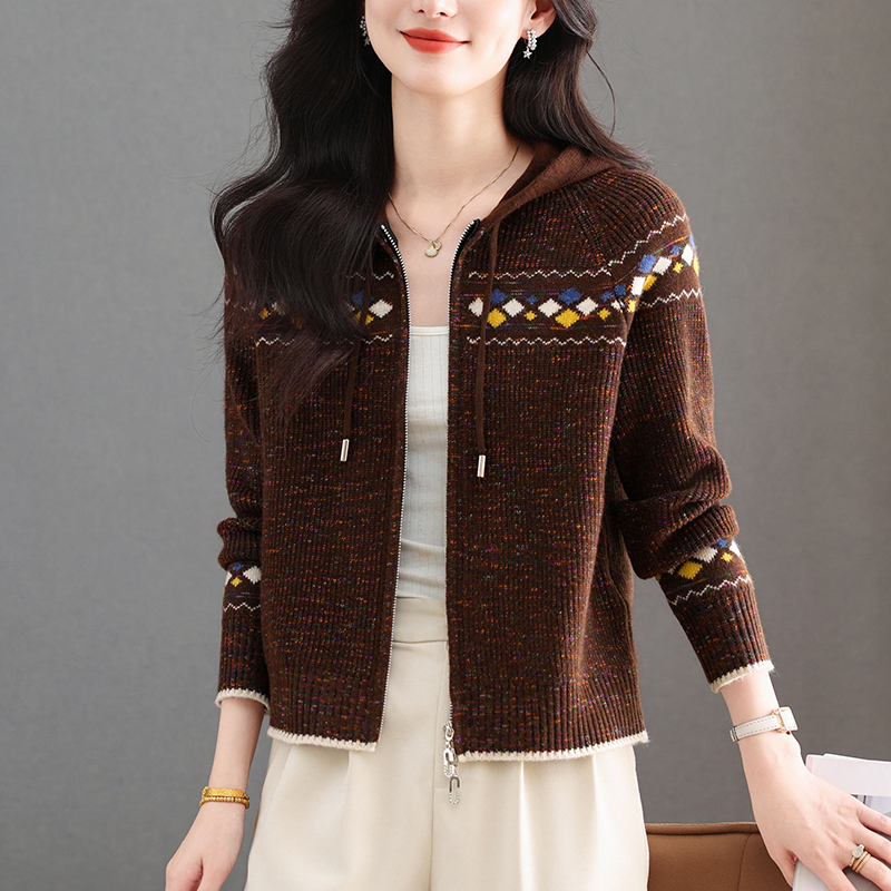 毛针织衫秋冬秋季短款针织宽松开衫女女装休闲洋气8605