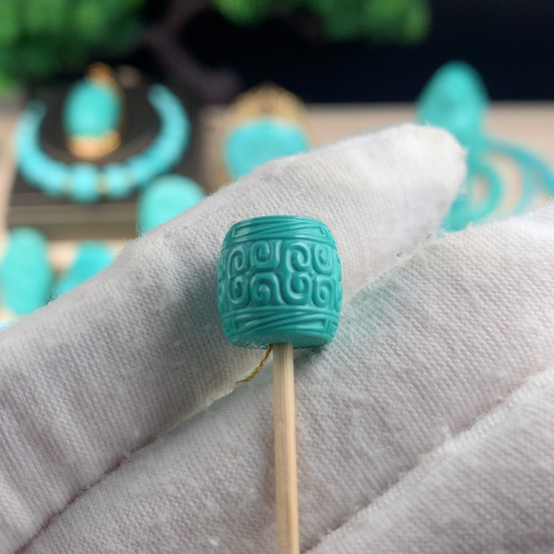 【闪购商品】绿松石回纹直切桶珠卡11.2未镶嵌