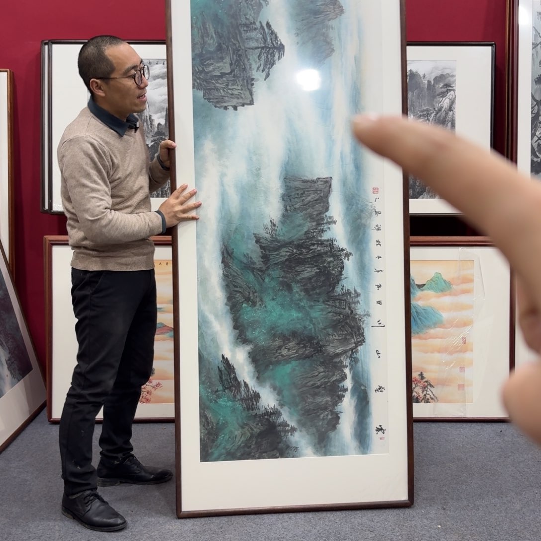 国画带框绘画210/80尺寸