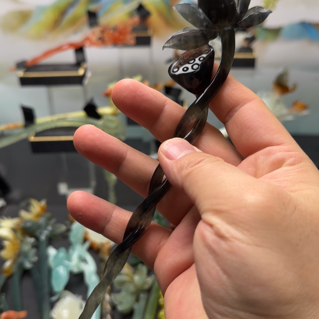 岫玉发饰未镶嵌明君玉簪行于清风