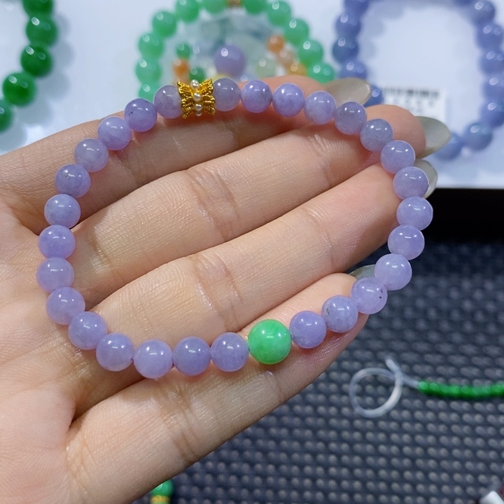 s***a翡翠散珠天然缅甸翡翠手串