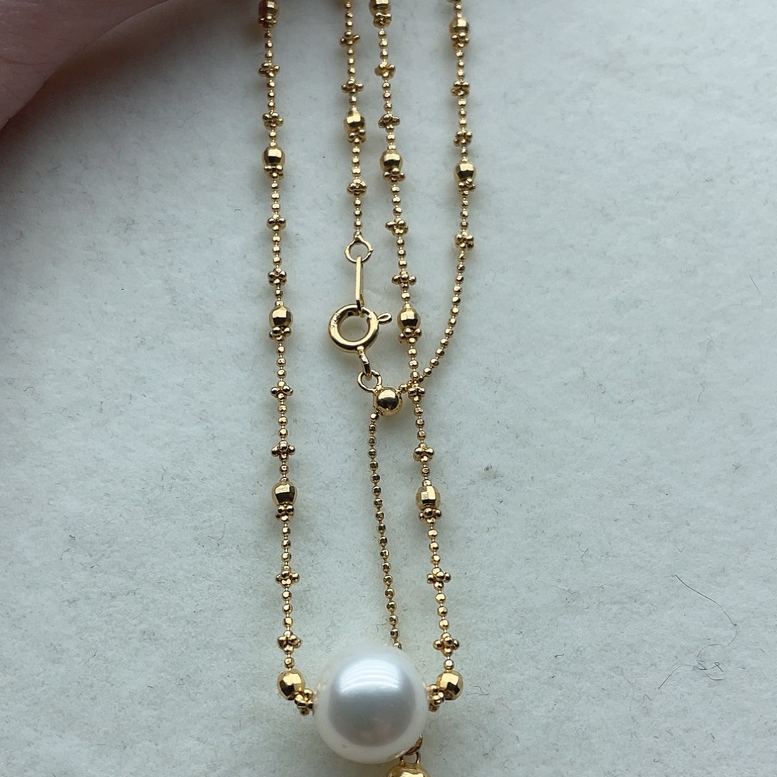 银S925镶嵌淡水珍珠套链58