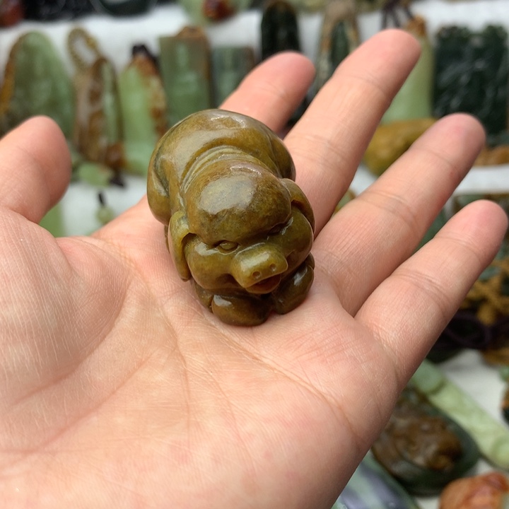 岫岩河磨玉（透闪石质玉）手把未镶嵌