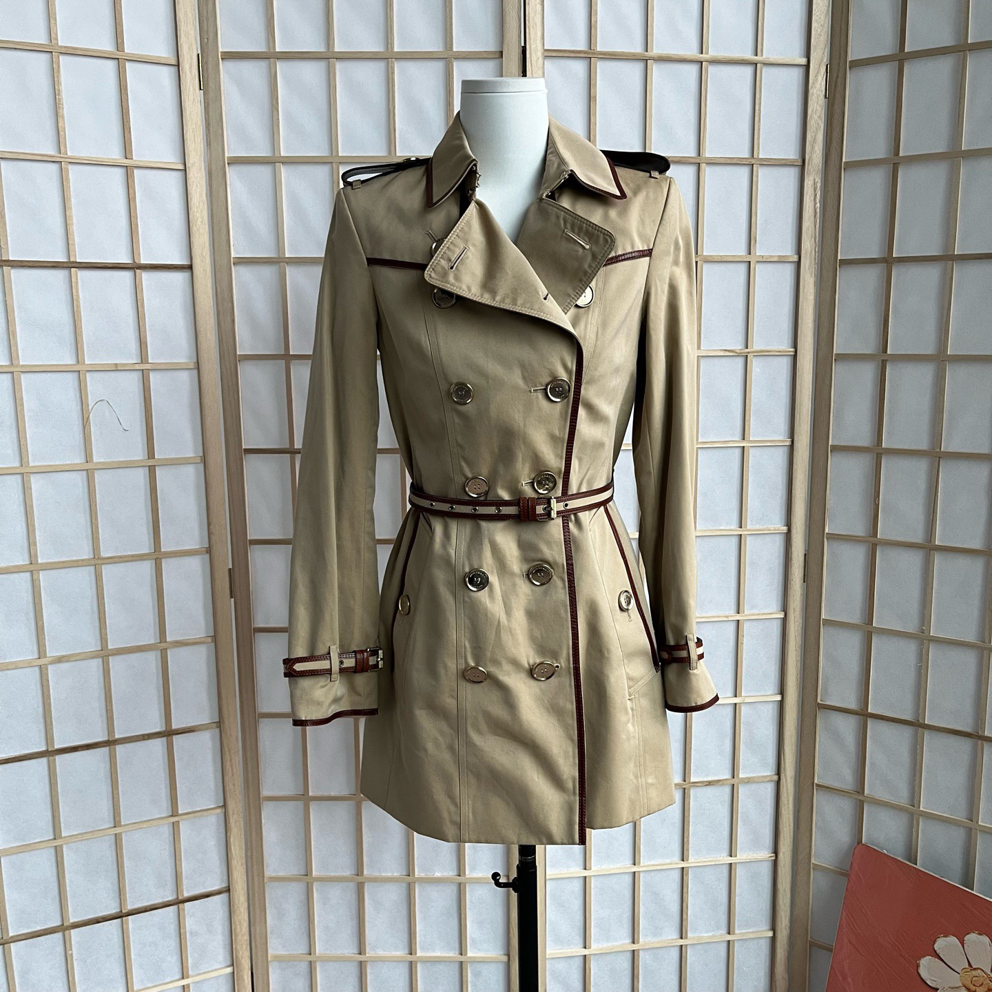 99新 BURBERRY/博柏利 A10247 Burberry 驼色 风衣 99新 4码 