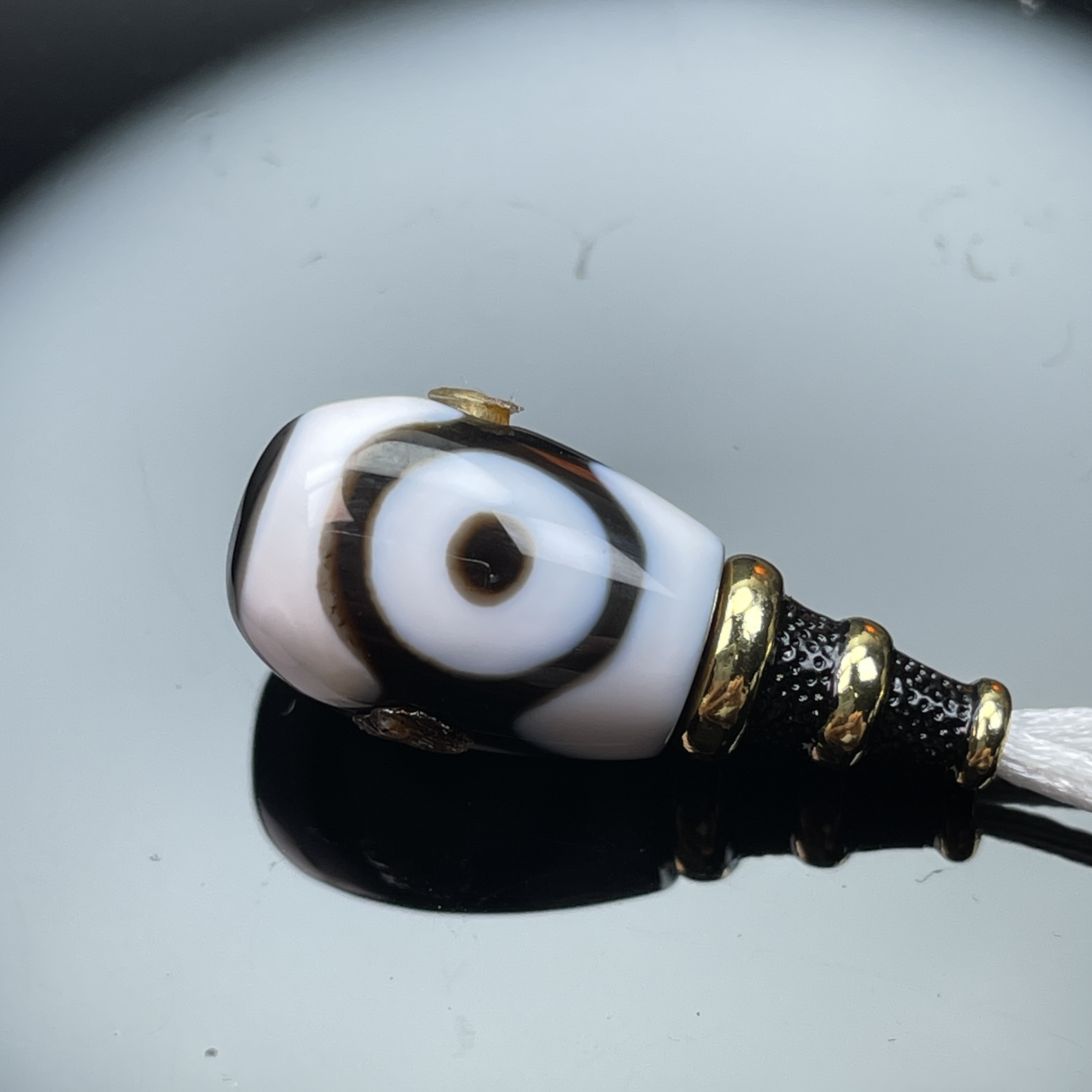 珠改黑白色系三眼三通天时地利人和尺寸10mm左右