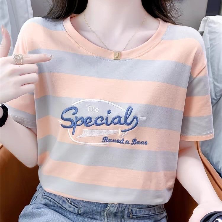 (直播间扣号专用连接) 夏装新款宽松体恤百搭刺绣设计感上衣服