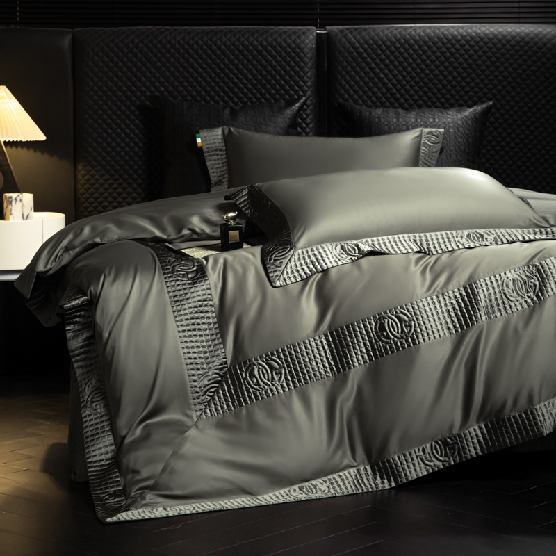 【高奢款】欧式时尚120支天丝棉床盖款四件套轻奢高端五星级酒店款