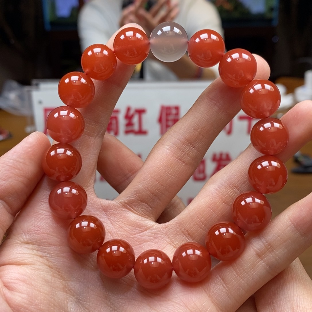 南红玛瑙串未镶嵌c*12➕大黑洞冰红