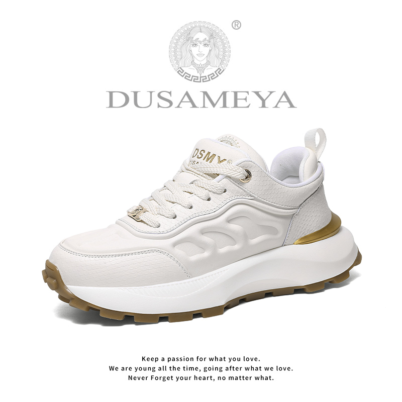 DUSAMEYA/杜莎米娅秋冬新款轻奢简约厚底增高中帮情侣百搭时尚鞋