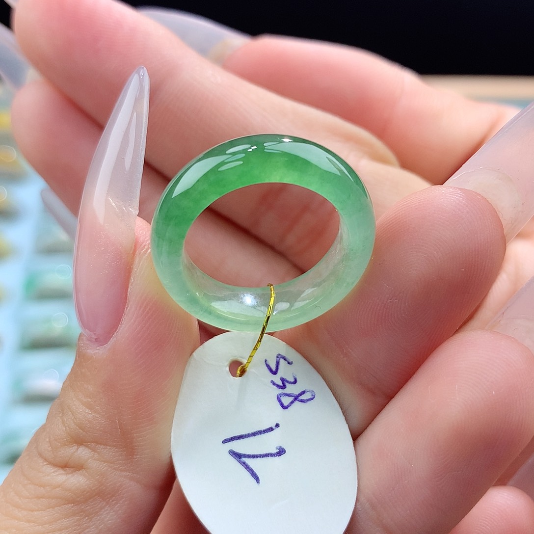 翡翠戒指未镶嵌罗***鱼12圈