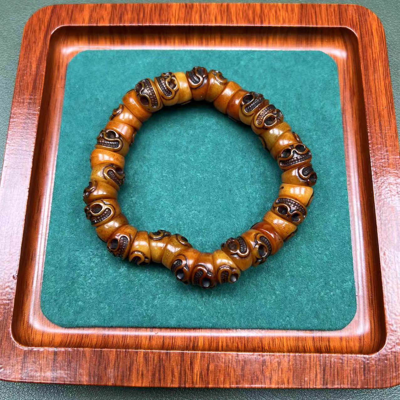 非金属珐琅手链 复古藏式经典阿呆手串