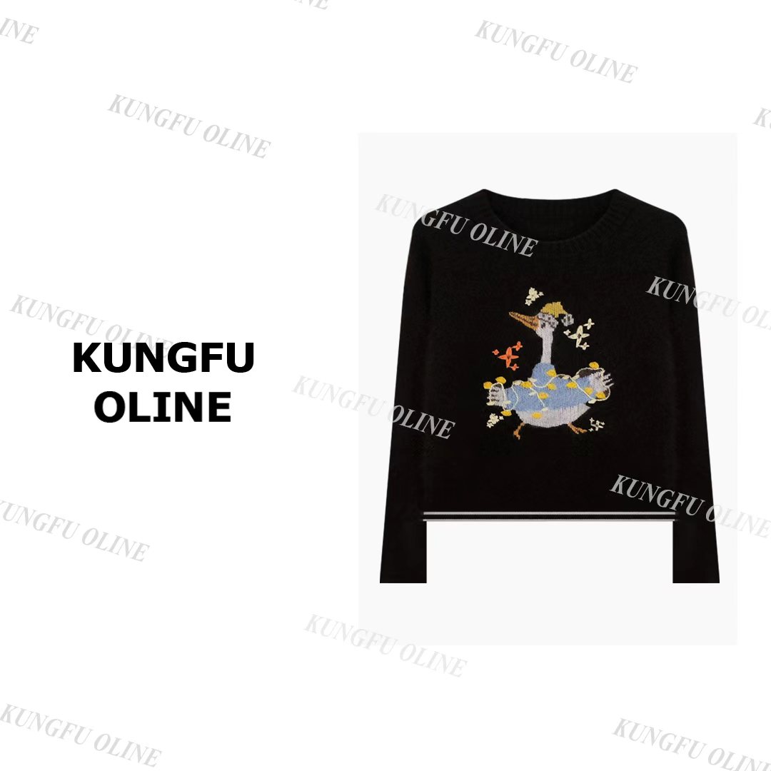 【小鸭子】MY24-77秋冬复古提花高级设计师长袖针织衫毛衣