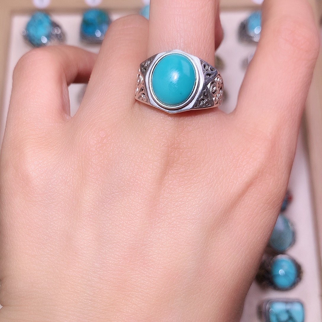 绿松石银S925镶嵌挂件