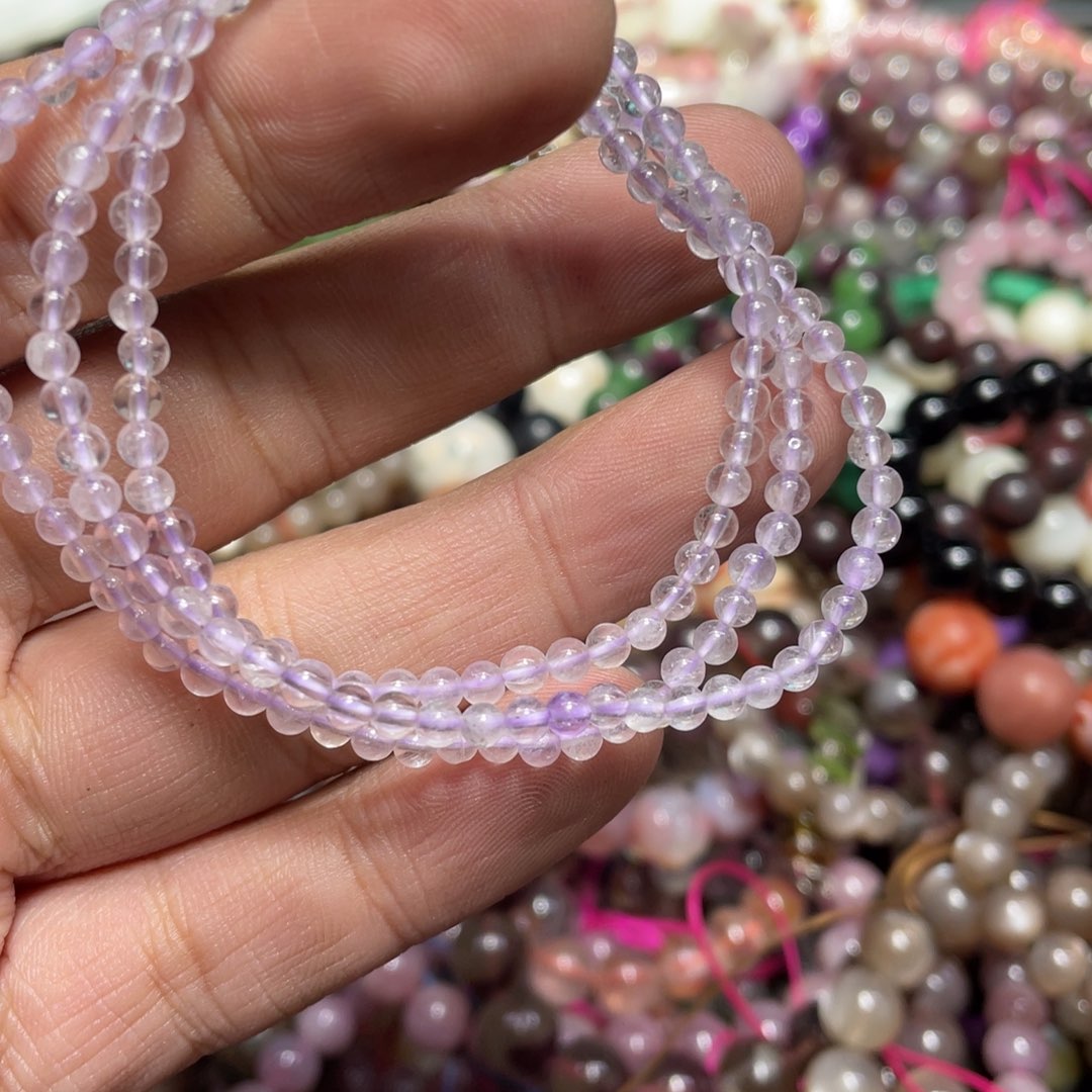 烟晶手链银S800镀金镶嵌