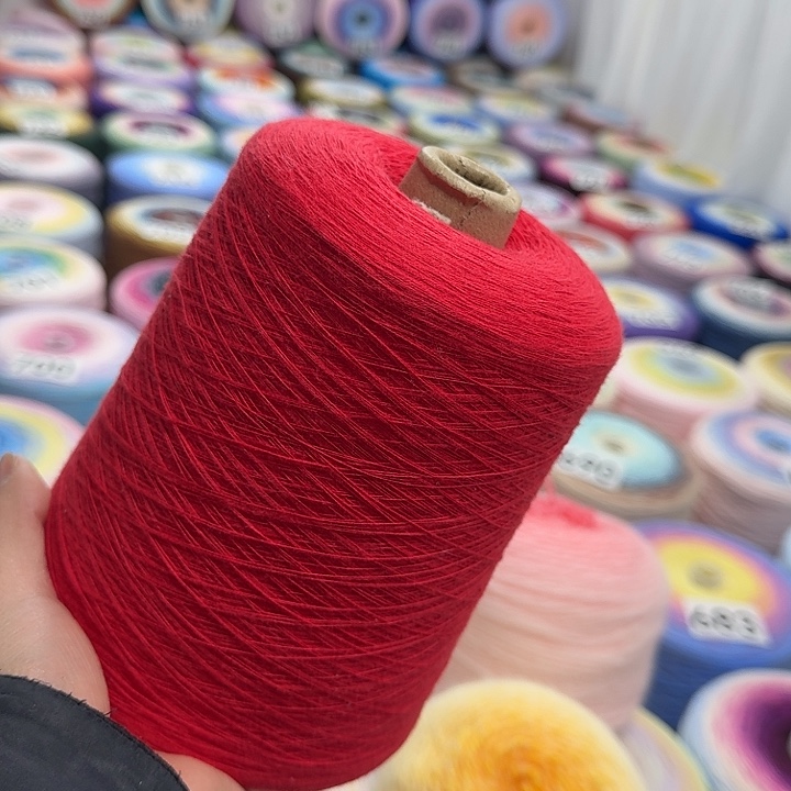 纯棉大红六股二斤无捻一桶定制乱不退换