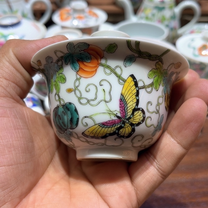 纯手绘精品盖碗杯