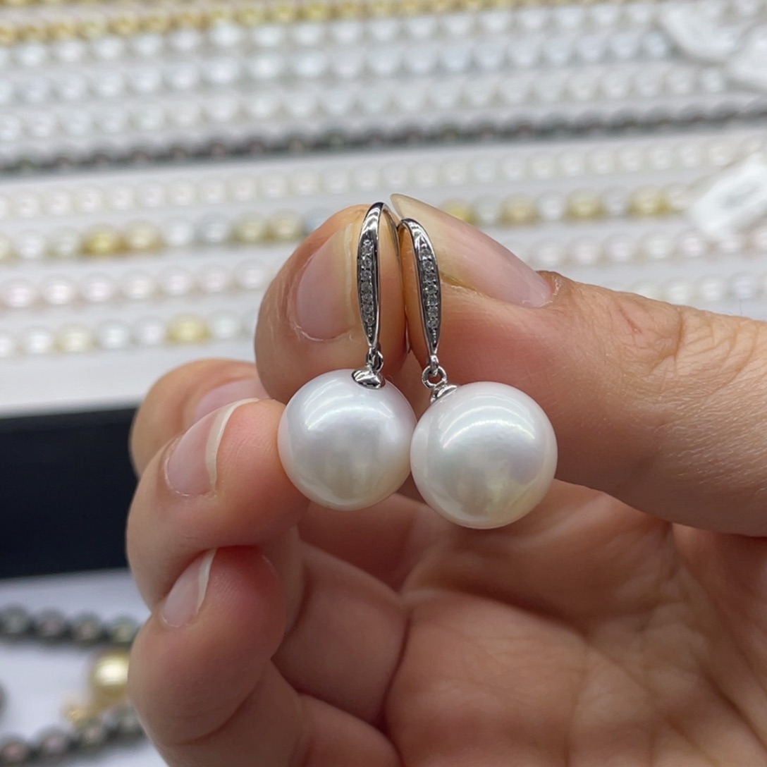 淡水珍珠耳饰9K金镶嵌
