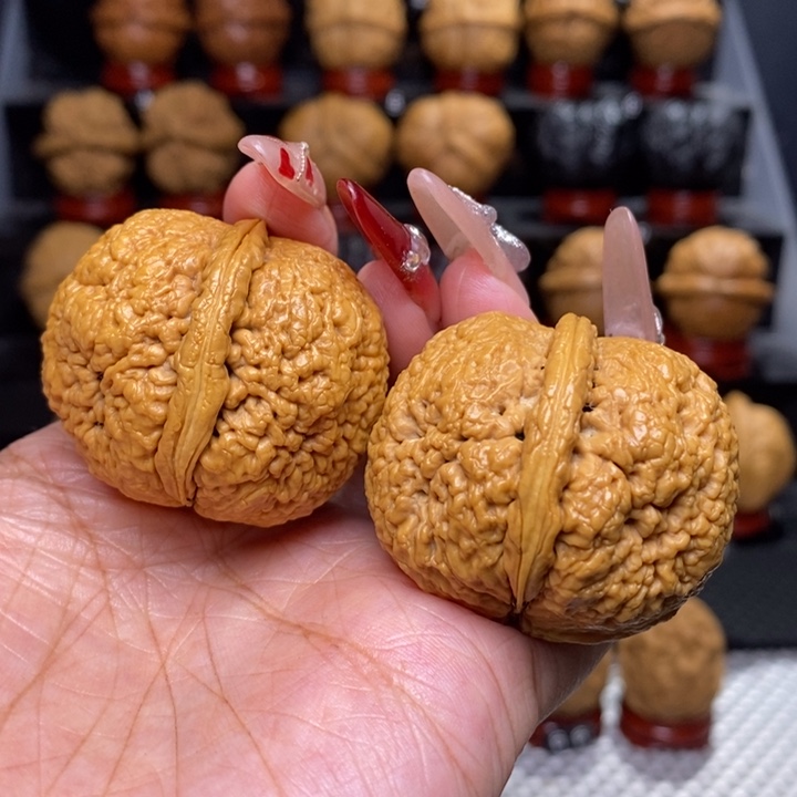 文玩核桃把件脑纹元宝42号