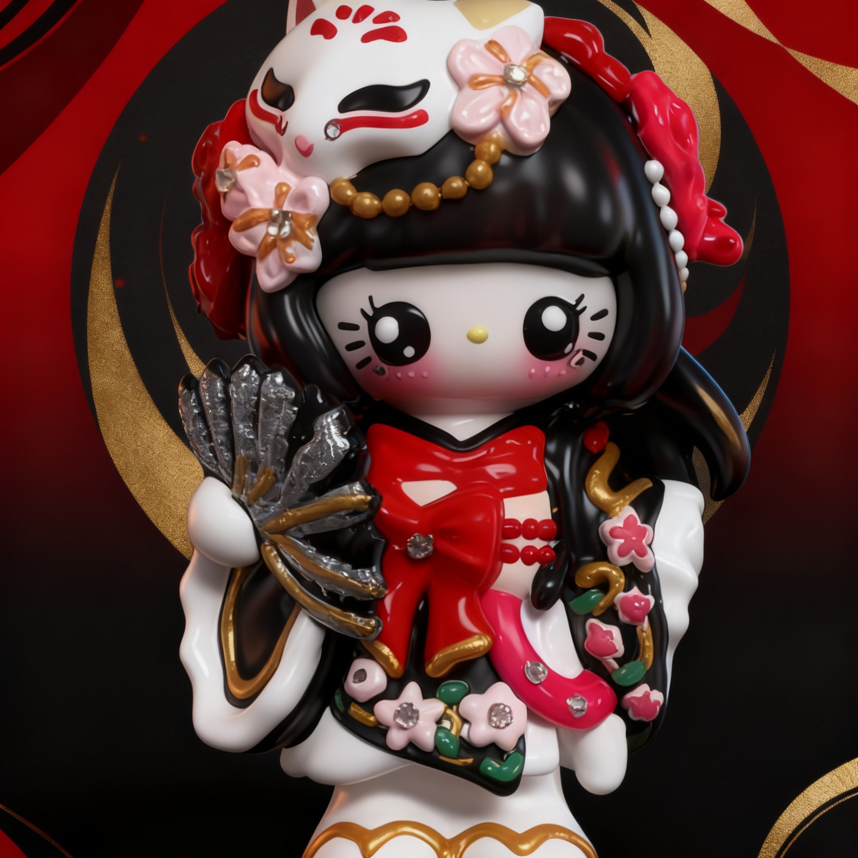 KD潮玩 眉狐合服KT 手机挂链