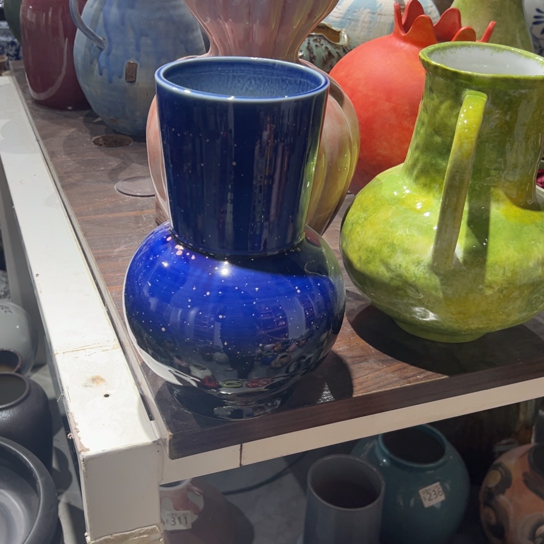 摆件陶瓷花瓶高27口10