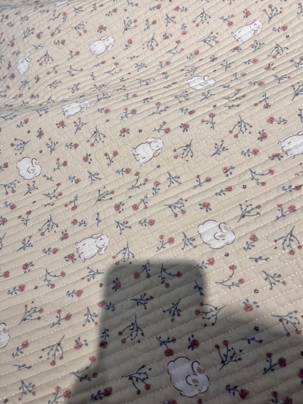 手工双层毯子卡通植物花卉床盖浴巾床单绗缝棉被40支