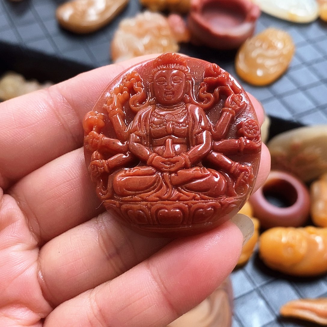 石英质玉（黄龙玉）手串未镶嵌