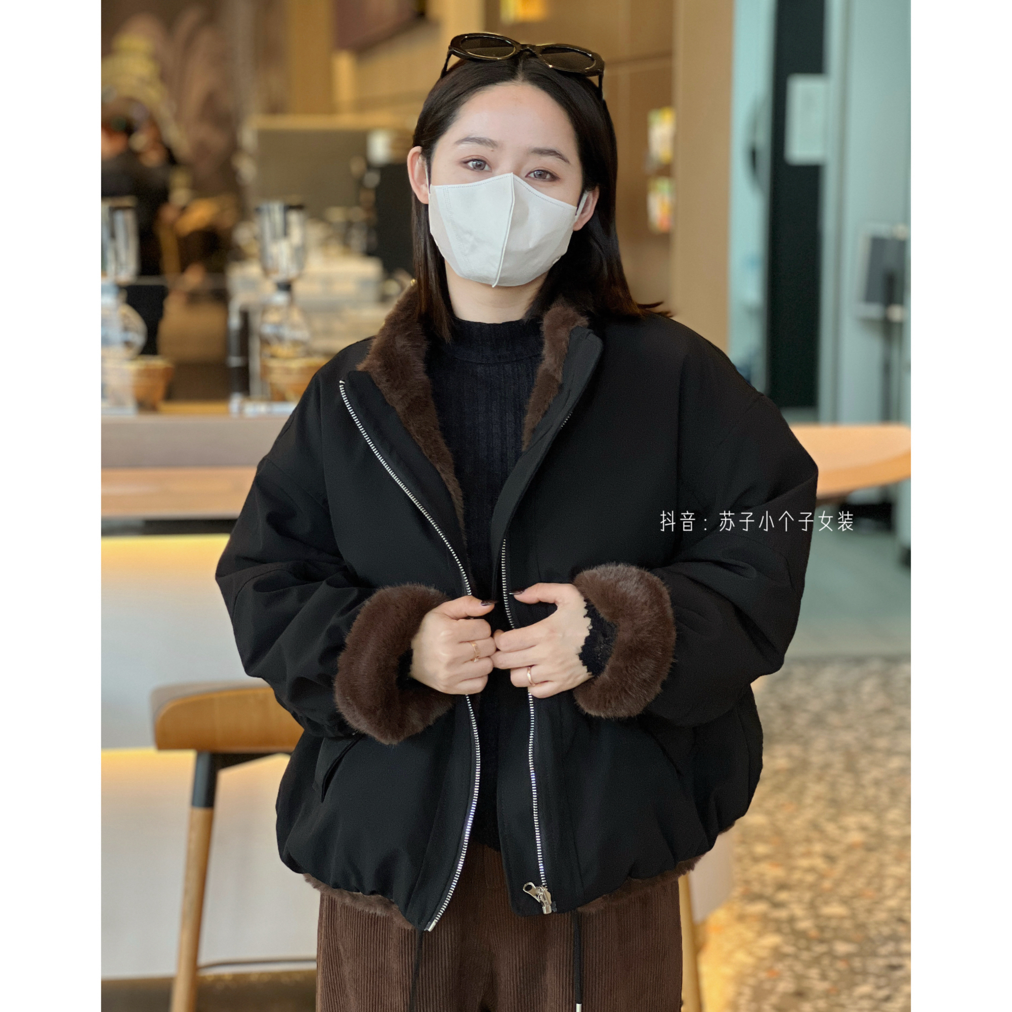 苏子自制【极寒双面穿长毛外套】冬季韩版加绒加厚保暖派克服夹克