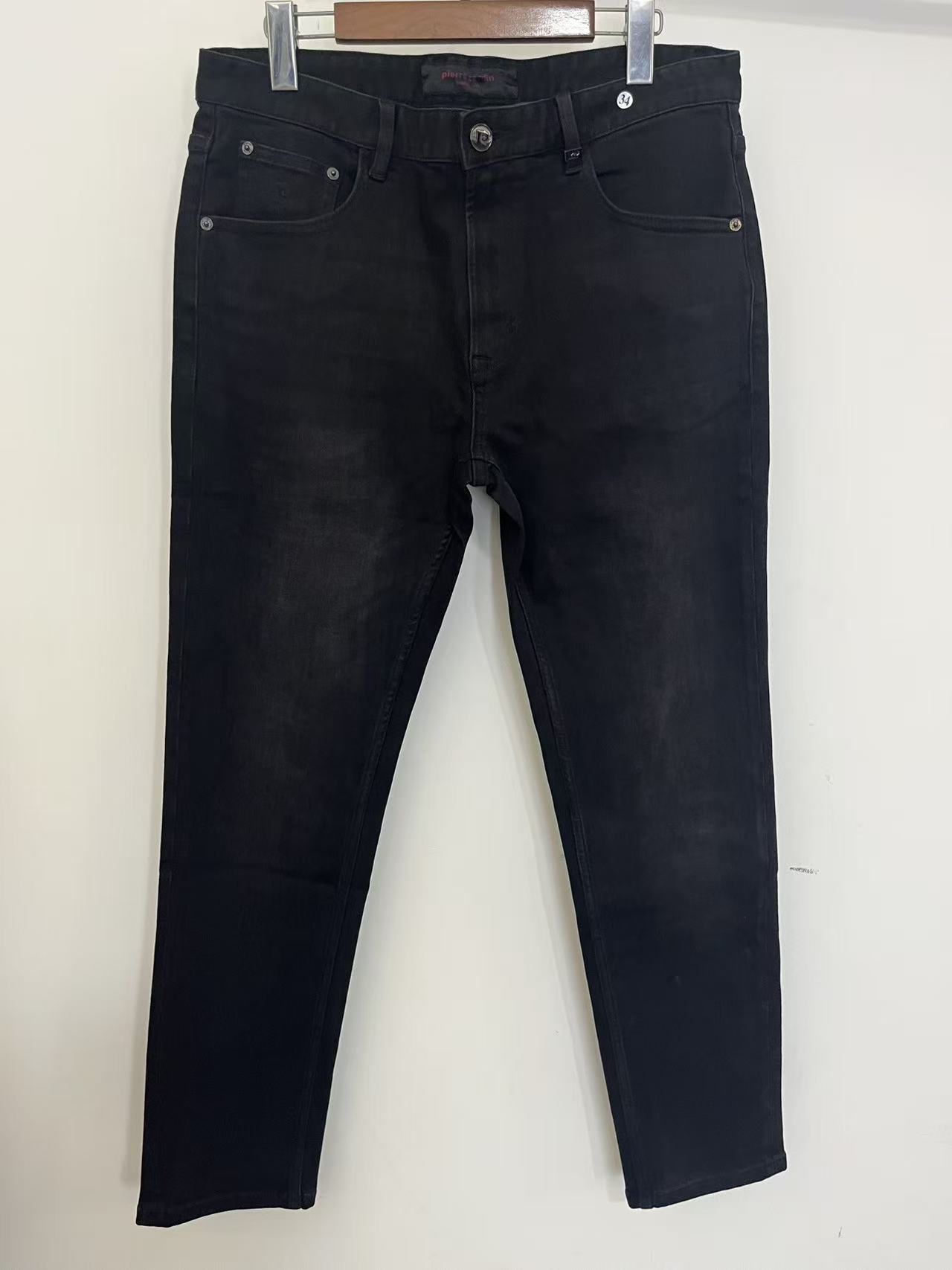 高货福利黑灰色秋冬原单大牛男欧版弹力修身小脚显瘦水洗牛仔裤