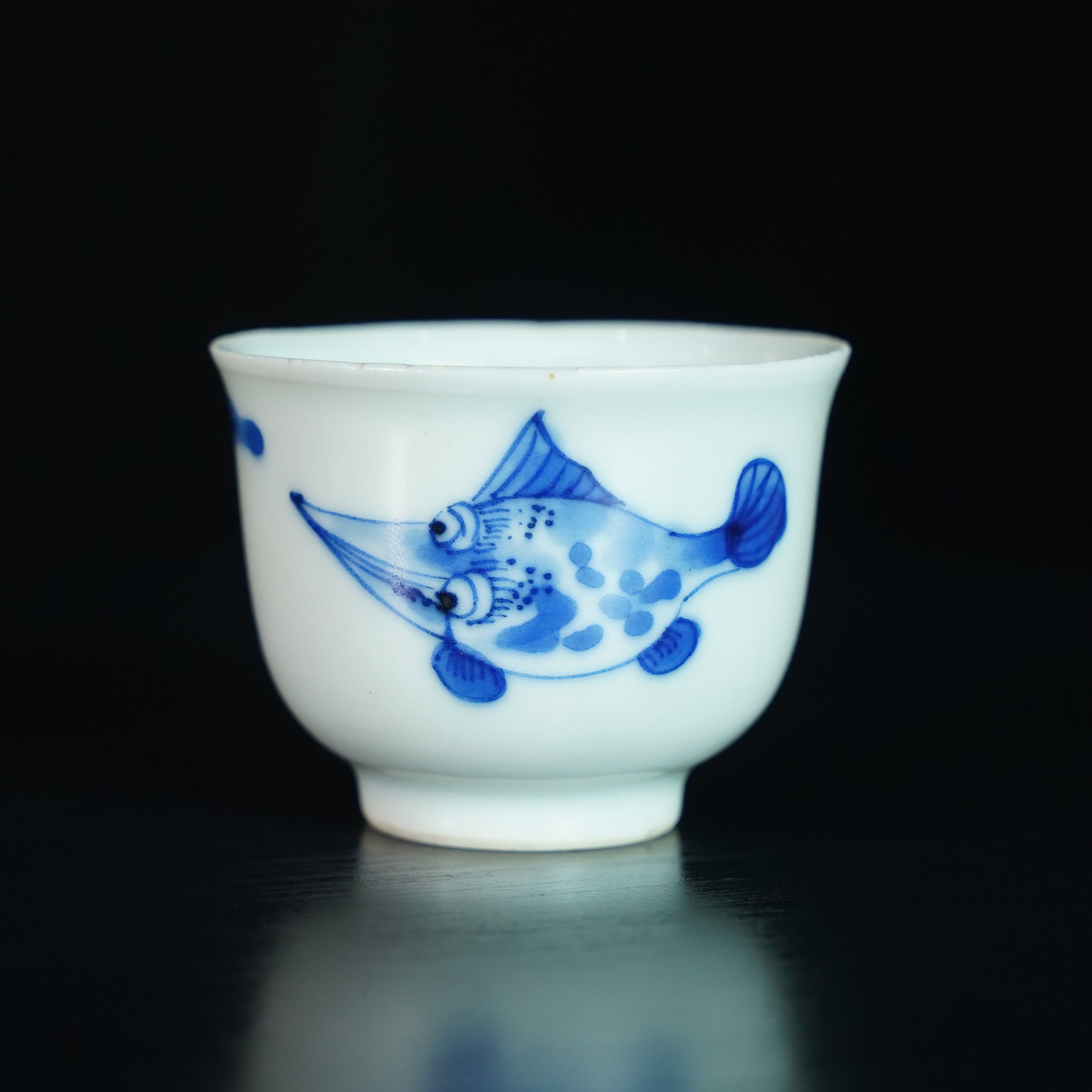 LJC250212006【十竹斋】清康熙青花诗文茶圆